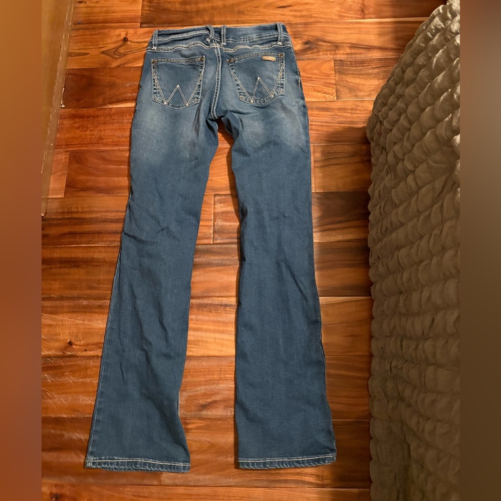Wrangler Women’s Bootcut Jeans 7/8‎ x 32 Blue Mid Rise Western Rodeo (0339)